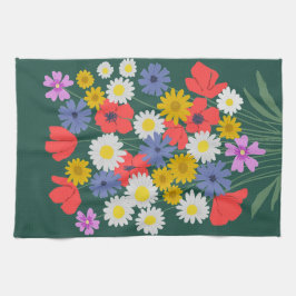 Summer Wildblommor Kökshandduk