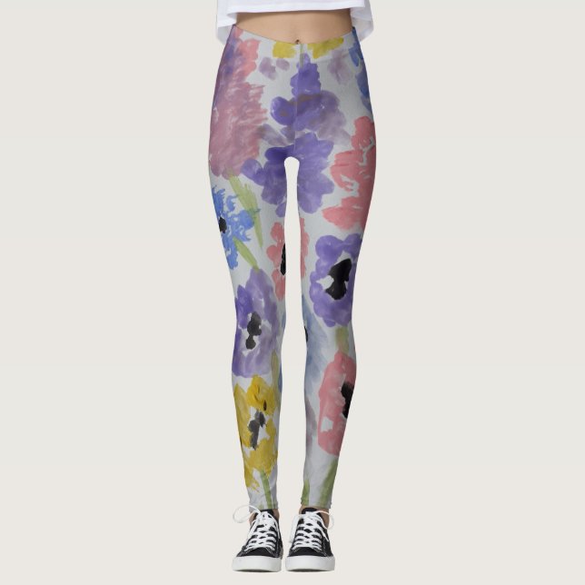 Summer Wildblommor Leggings (Framsida)