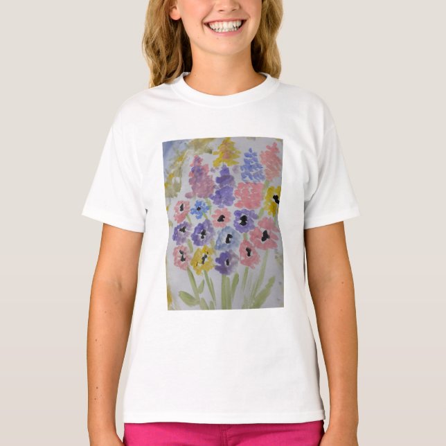 Summer Wildblommor T Shirt (Framsida)