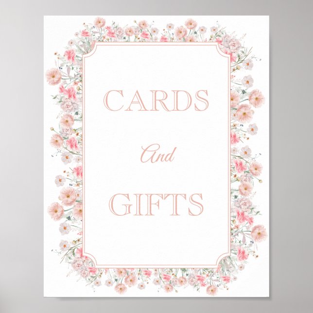 Summer Wildflower Baby Shower Cards And Gifts Poster (Framsidan)