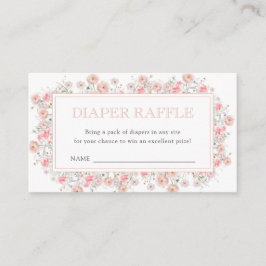 Summer Wildflower Baby Shower Diaper Raffle Tilläggskort