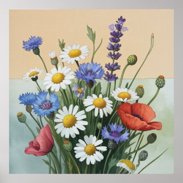 Summer Wildflower Bouquet Poster (Framsidan)