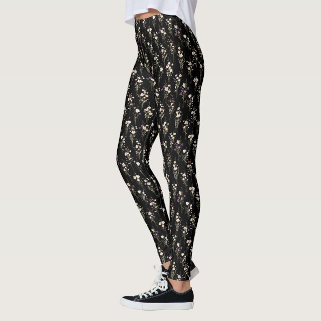 Summer Wildflower Bouquets Abstract Design Leggings (Vänster)