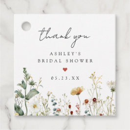 Summer Wildflower Field Bridal Shower Favor Tags Gåvor Etiketter