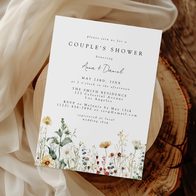 Summer Wildflower Field Couple's Shower Invitation Inbjudningar (Skapare uppladdad)