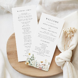 Summer Wildflower Field Wedding Program