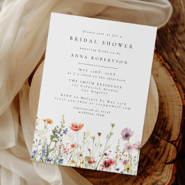 Summer Wildflower Garden Bridal Shower Invitation Inbjudningar