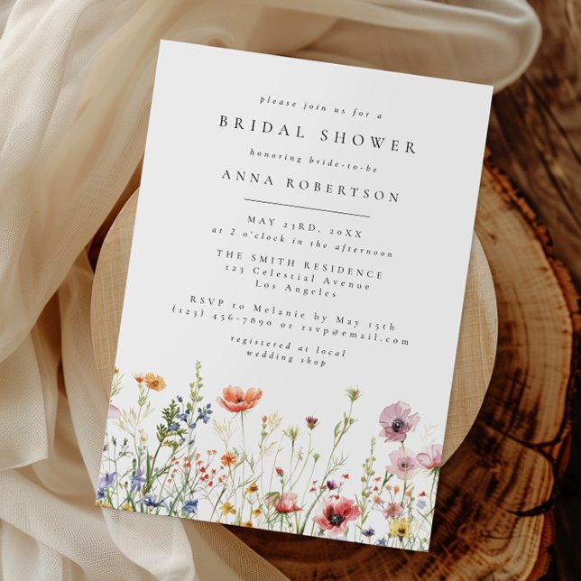 Summer Wildflower Garden Bridal Shower Invitation Inbjudningar (Skapare uppladdad)