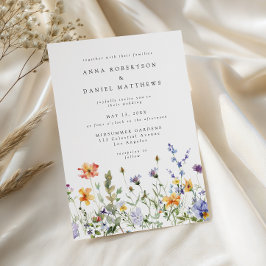 Summer Wildflower Garden Wedding Invitation Inbjudningar