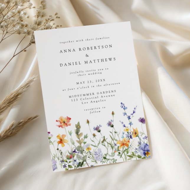 Summer Wildflower Garden Wedding Invitation Inbjudningar (Skapare uppladdad)