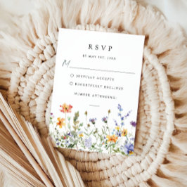 Summer Wildflower Garden Wedding RSVP Card OSA Kort