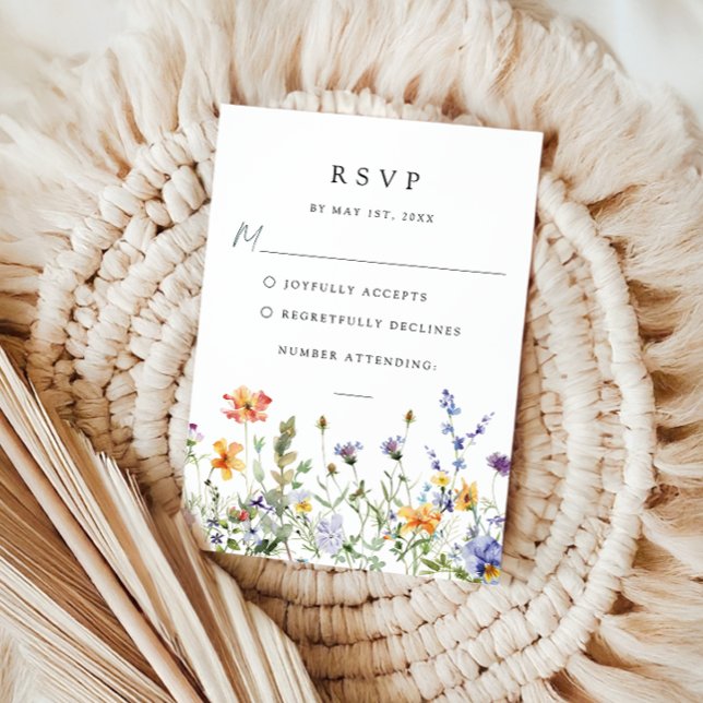 Summer Wildflower Garden Wedding RSVP Card OSA Kort (Skapare uppladdad)