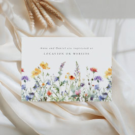 Summer Wildflower Wedding Registry Enclosure Tilläggskort