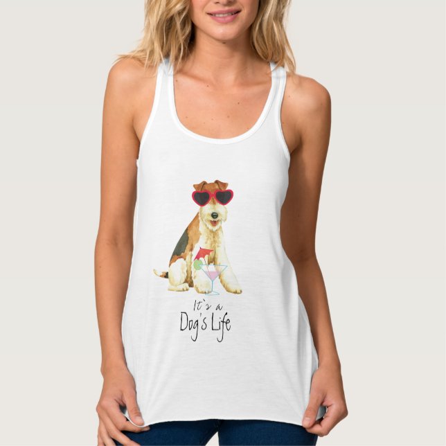 Summer Wire Fox Terrier Linne Med Racerback (Framsida)