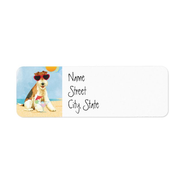 Summer Wire Fox Terrier Returadress Etikett (Framsidan)