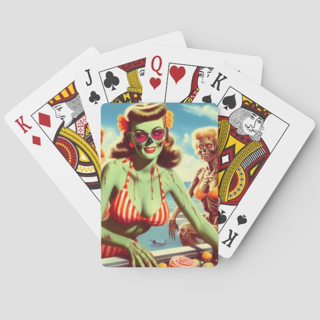 Summer Zombie Pin-up Casinokort (Baksidan)