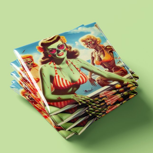 Summer Zombie Pin-up Magnet (Skapare uppladdad)