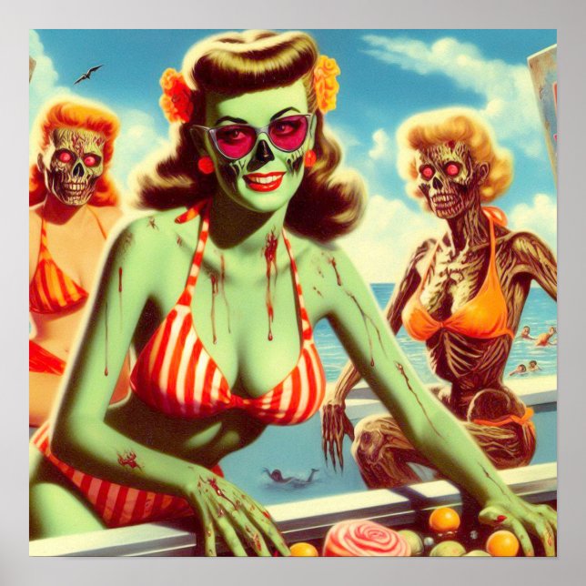 Summer Zombie Pin-up Poster (Framsidan)