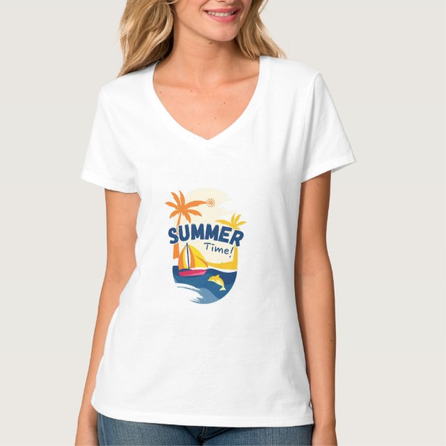 Summerad tid t skjorta t shirt (Framsida)