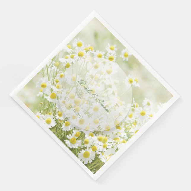 Summerfield Daisy Chamomile Flower Bröllop Pappersservett (Hörn)