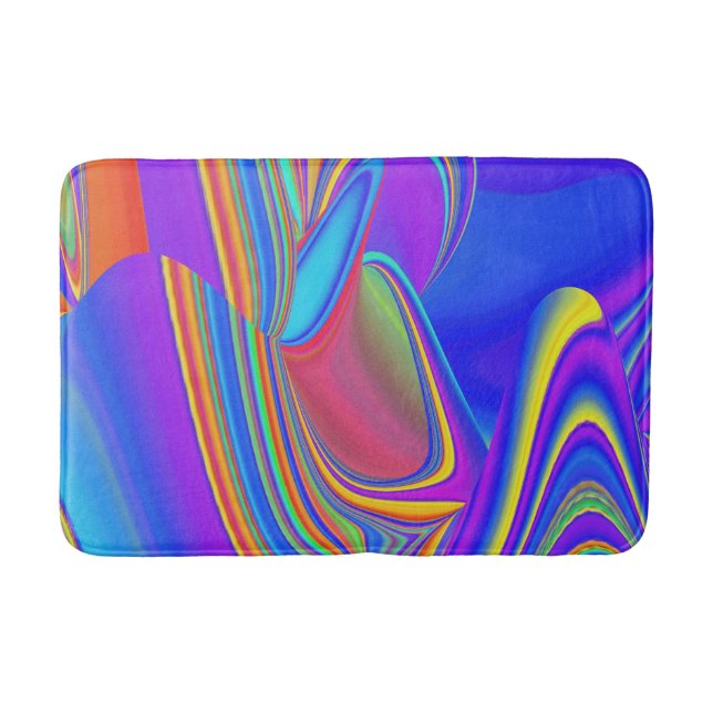 Summerkänsla, Abstrakt 3D Rainbowart Badrumsmatta (Framsidan)