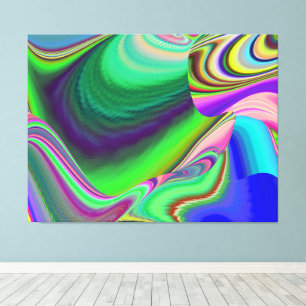 Summerkänsla, Abstrakt 3D Rainbowart Canvastryck
