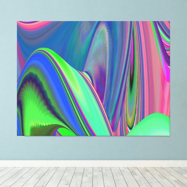 Summerkänsla, Abstrakt 3D Rainbowart Canvastryck (Insitu (trägolv))