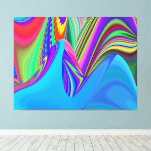 Summerkänsla, Abstrakt 3D Rainbowart Canvastryck