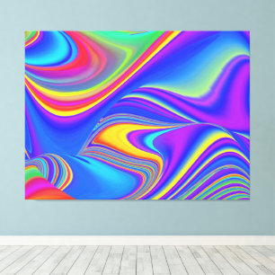 Summerkänsla, Abstrakt 3D Rainbowart Canvastryck