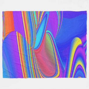 Summerkänsla, Abstrakt 3D Rainbowart Fleecefilt