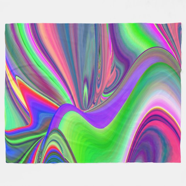 Summerkänsla, Abstrakt 3D Rainbowart Fleecefilt (Framsidan (Horisontell))