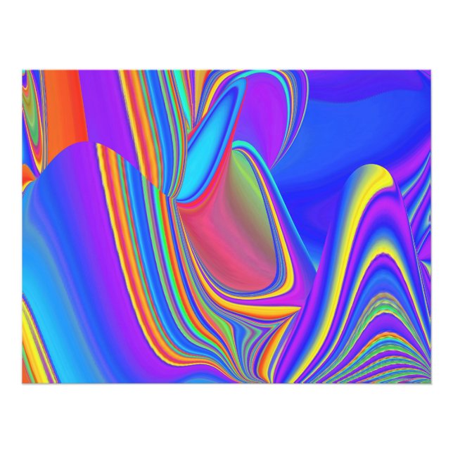 Summerkänsla, Abstrakt 3D Rainbowart Fototryck (Framsidan)