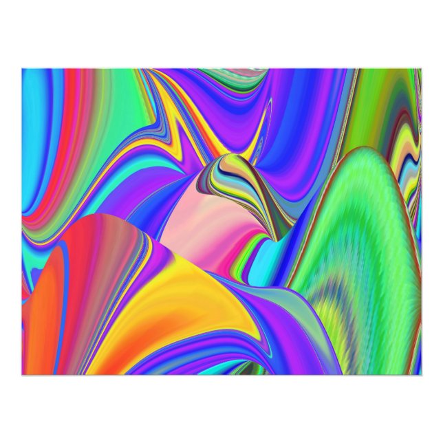 Summerkänsla, Abstrakt 3D Rainbowart Fototryck (Framsidan)