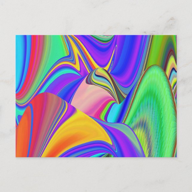 Summerkänsla, Abstrakt 3D Rainbowart Helg Vykort (Framsida)