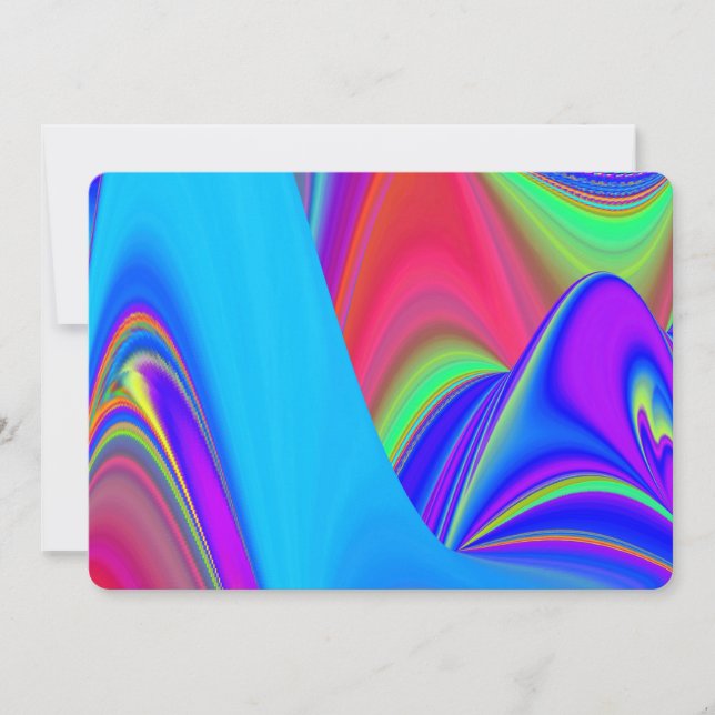 Summerkänsla, Abstrakt 3D Rainbowart Inbjudningar (Framsida)