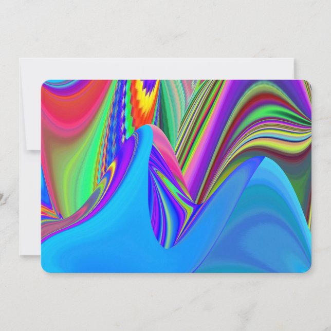 Summerkänsla, Abstrakt 3D Rainbowart Inbjudningar (Framsida)