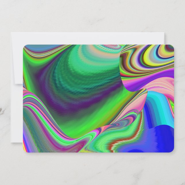 Summerkänsla, Abstrakt 3D Rainbowart Inbjudningar (Framsida)