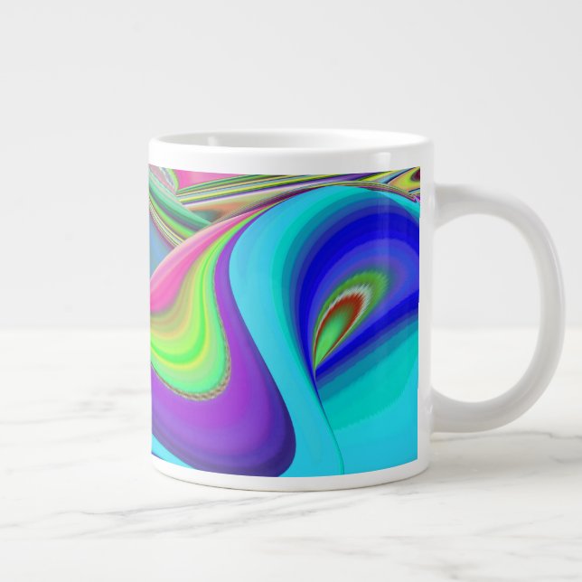 Summerkänsla, Abstrakt 3D Rainbowart Jumbo Mugg (Höger)