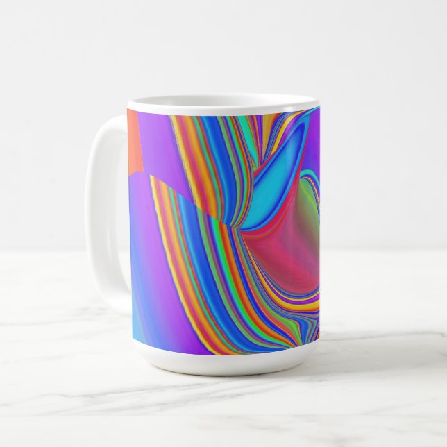 Summerkänsla, Abstrakt 3D Rainbowart Kaffemugg (Framsida vänster)