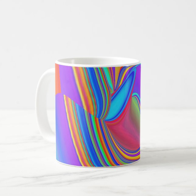 Summerkänsla, Abstrakt 3D Rainbowart Kaffemugg (Framsida vänster)