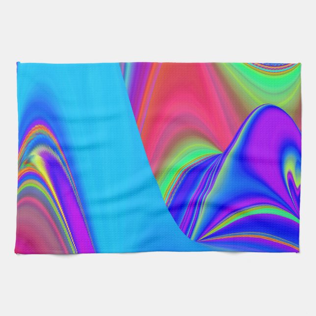 Summerkänsla, Abstrakt 3D Rainbowart Kökshandduk (Horisontell)
