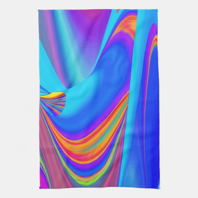 Summerkänsla, Abstrakt 3D Rainbowart Kökshandduk (Vertikal)