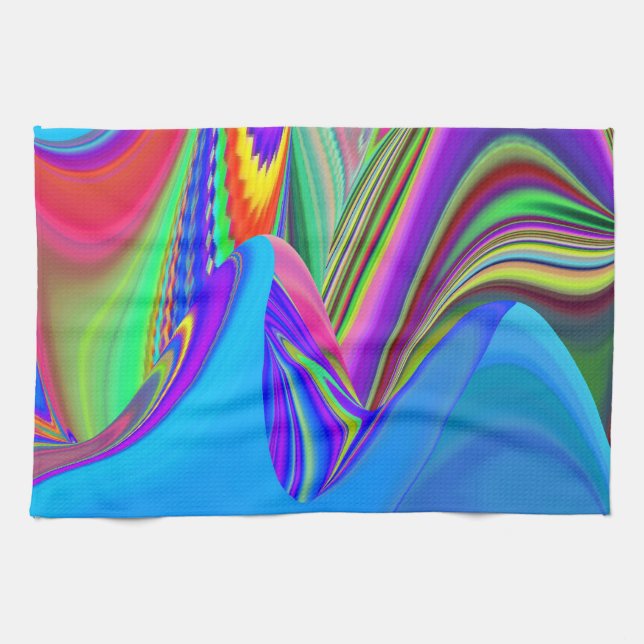Summerkänsla, Abstrakt 3D Rainbowart Kökshandduk (Horisontell)