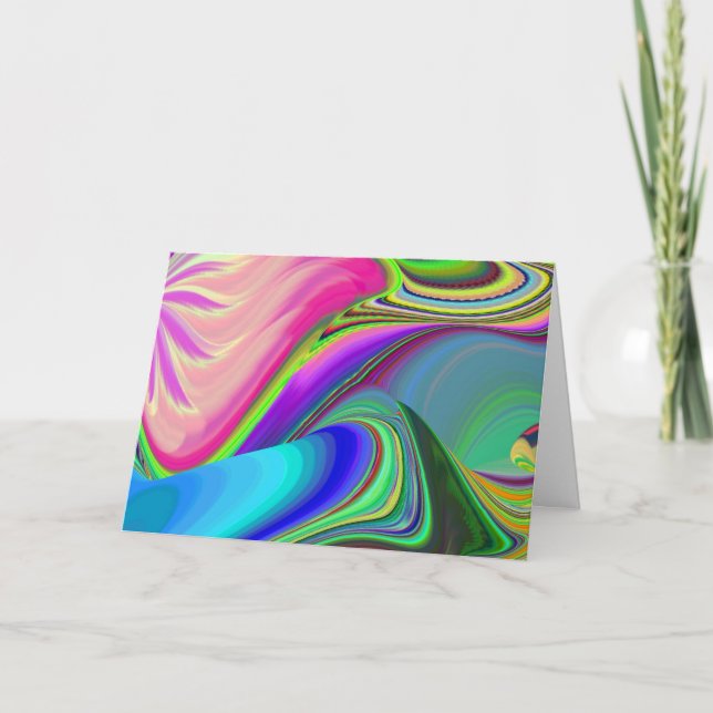 Summerkänsla, Abstrakt 3D Rainbowart Kort (Framsida)