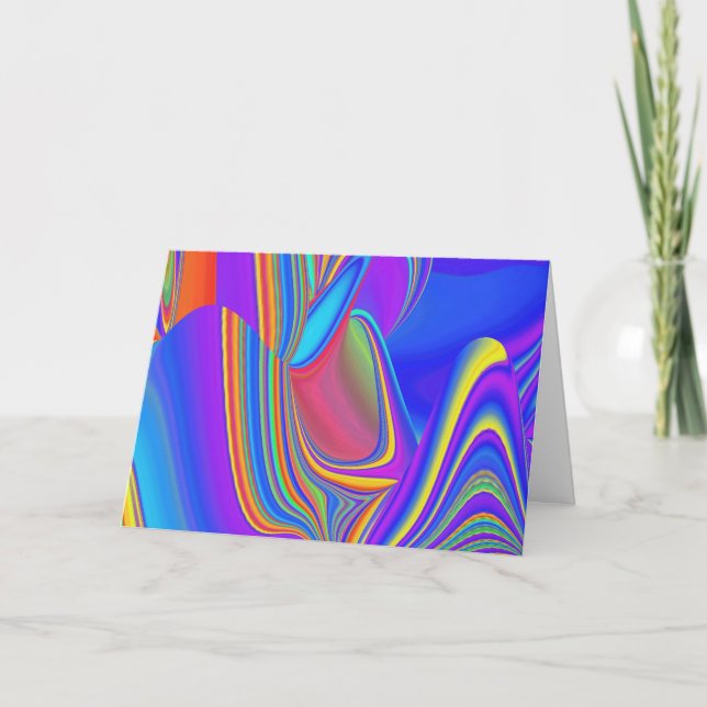 Summerkänsla, Abstrakt 3D Rainbowart Kort (Framsida)