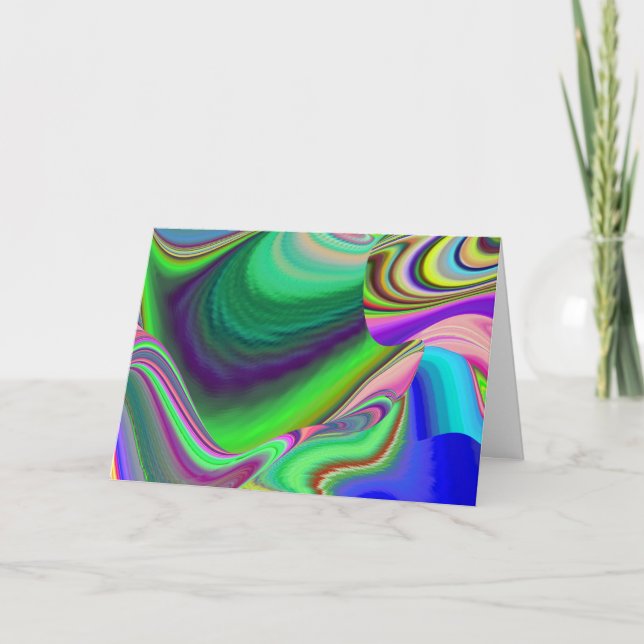 Summerkänsla, Abstrakt 3D Rainbowart Kort (Framsida)