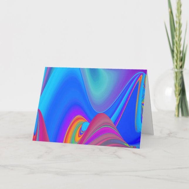 Summerkänsla, Abstrakt 3D Rainbowart Kort (Framsida)