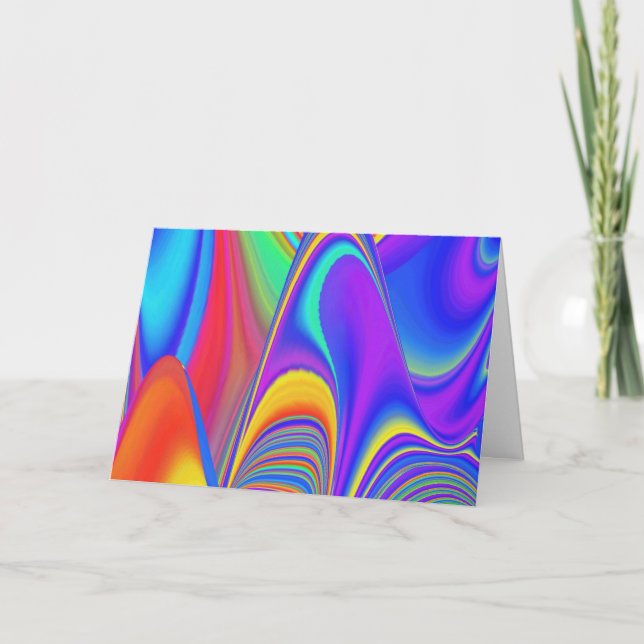 Summerkänsla, Abstrakt 3D Rainbowart Kort (Framsida)