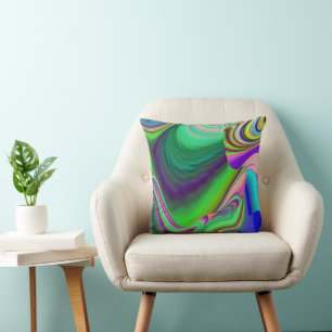 Summerkänsla, Abstrakt 3D Rainbowart Kudde
