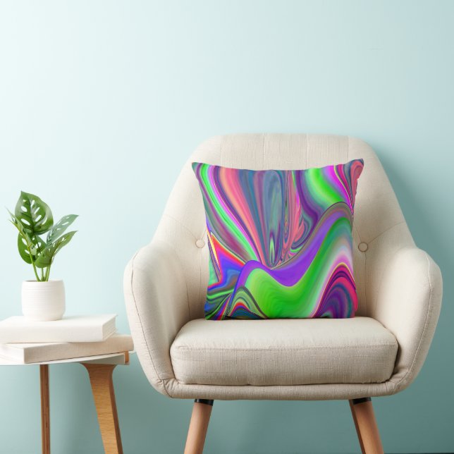 Summerkänsla, Abstrakt 3D Rainbowart Kudde (Stol)